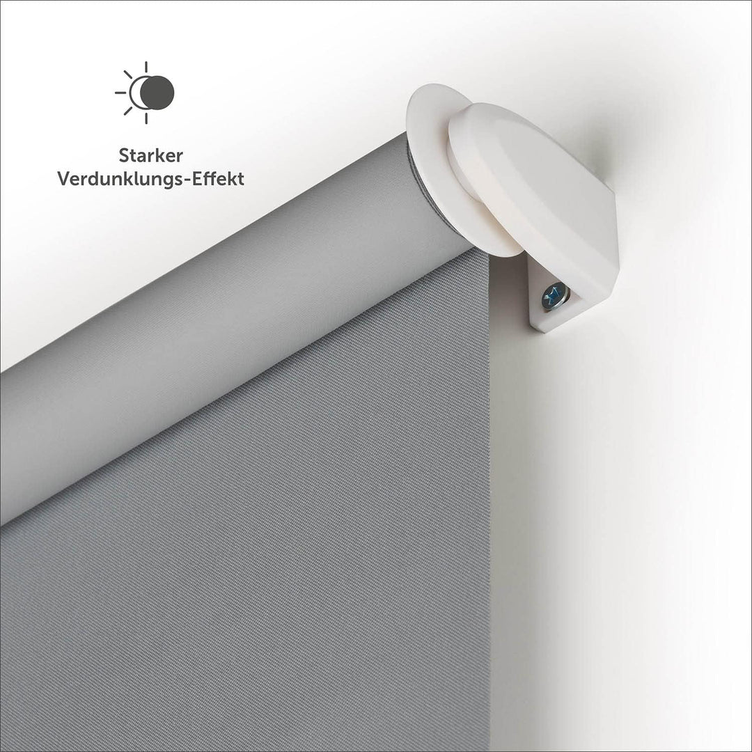 Blumtal Verdunklungsrollo 60 x 130-155 cm - Klemmfix Rollo ohne Bohren - Thermorollo Klemmfix - Fens