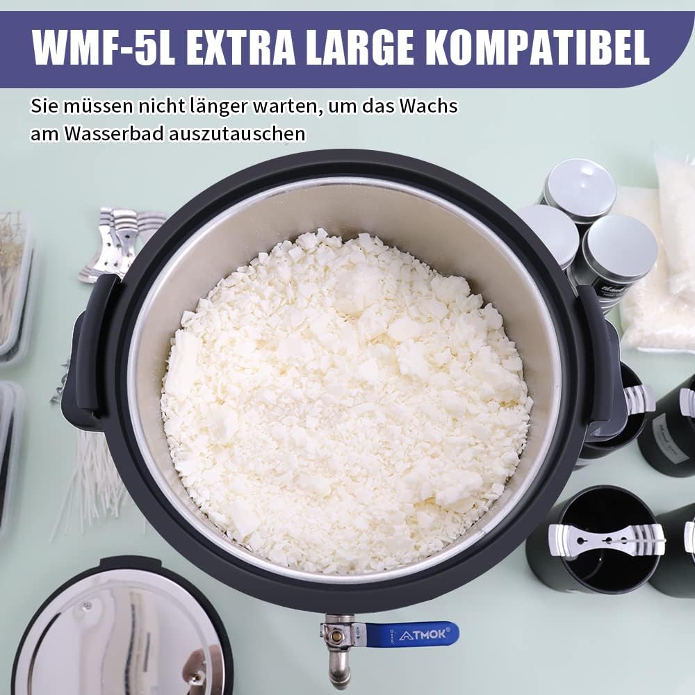 TOAUTO WMF-5L Kerzenherstellung Kit, DIY Kerzen Selber Machen Set Inklusive Docht, wachsschmelzer, D
