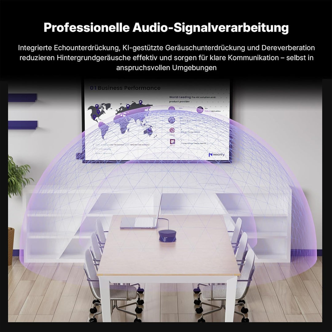 NEARITY A20S Konferenzlautsprecher und Mikrofon, USB Speakerphone mit 8 Mics 16ft Voice Pickup, AI 2