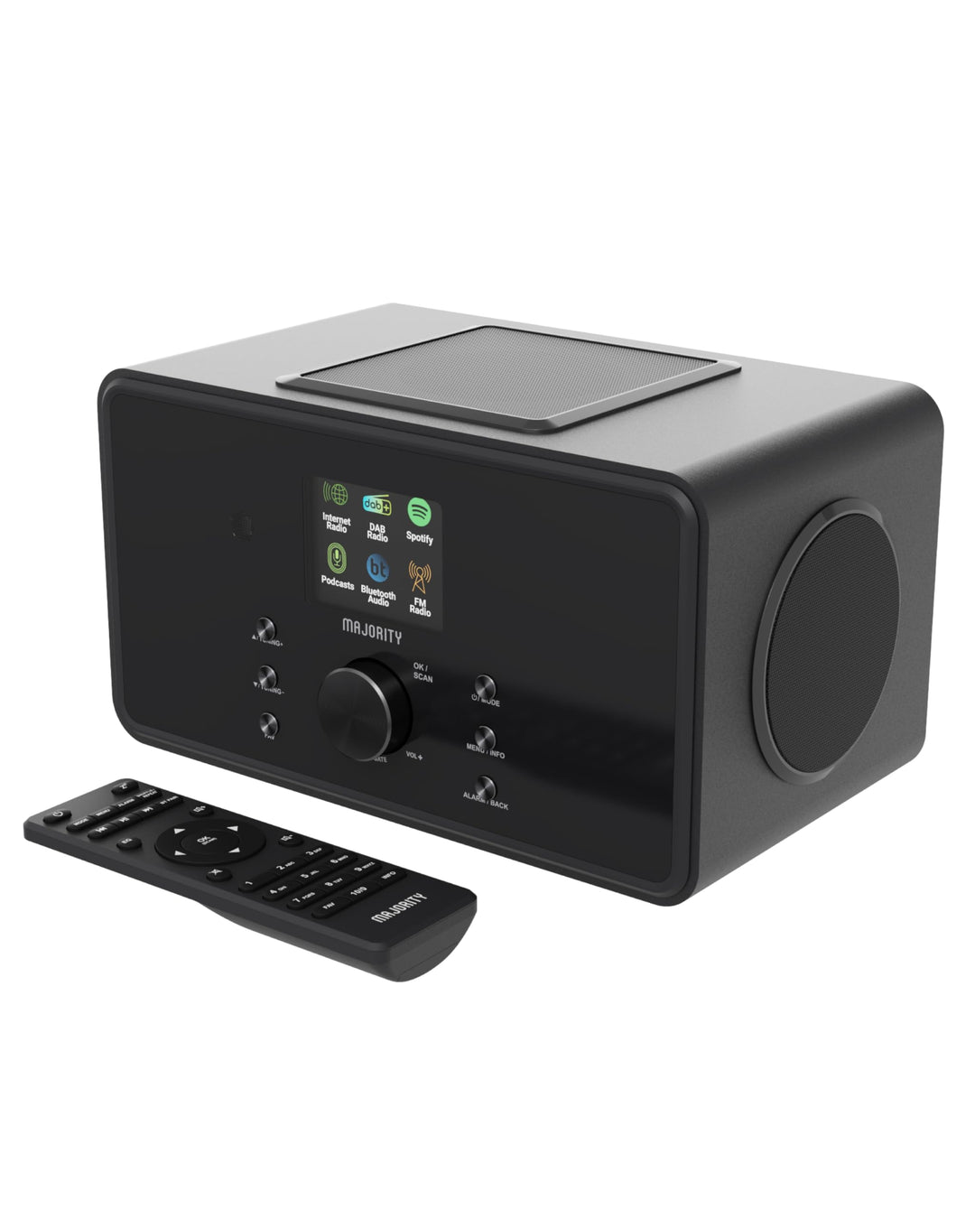 Bluetooth Internetradio mit DAB+ | 100 Watt 2.1-Lautsprecher mit Integriertem Subwoofer Küchenradio