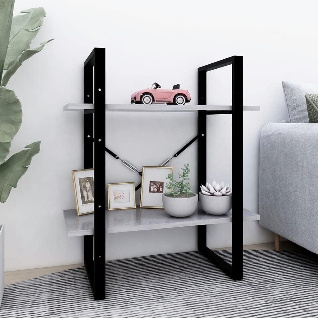 homiuse Metallregal Betongrau Leiterregal 60x30x70 cm BüCherregal KüChenregal Wand Kinder BüCherrega