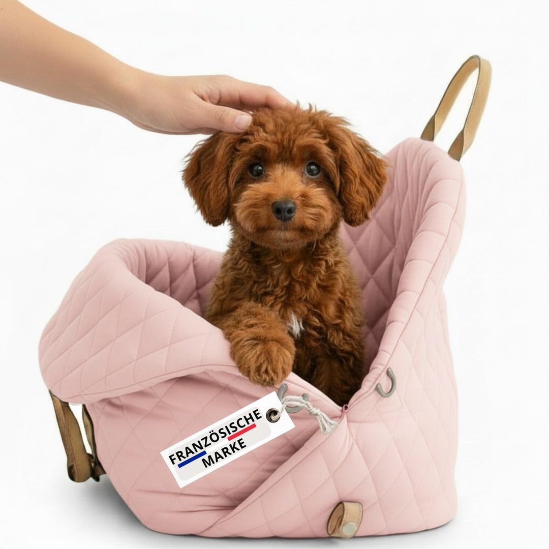 Hundetransporttasche fürs Auto, Auto-Hundesitz, Katzentransporttasche mit Schultergurt und Sicherhei