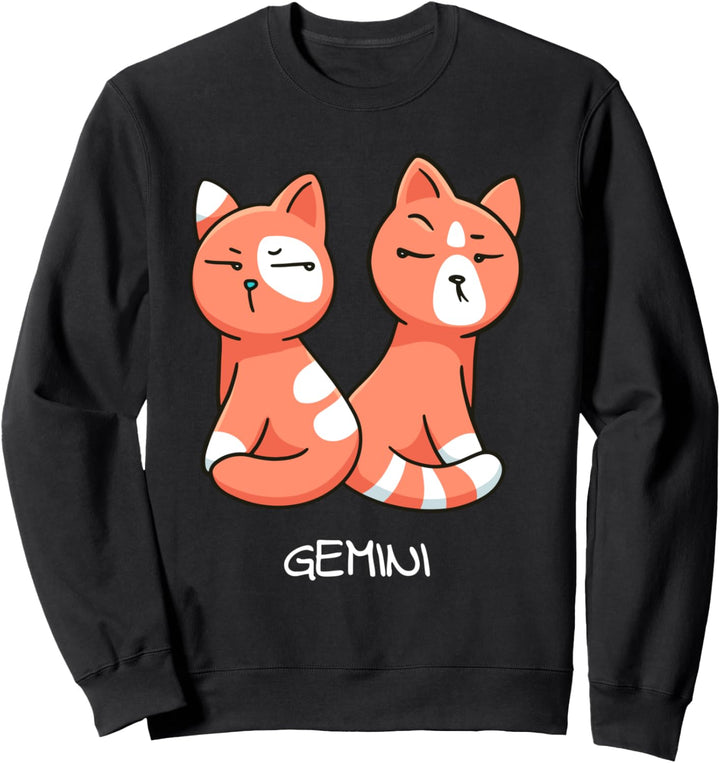 Zwillinge Katze Tierkreiszeichen Kawaii Astrologie Katzen Sweatshirt