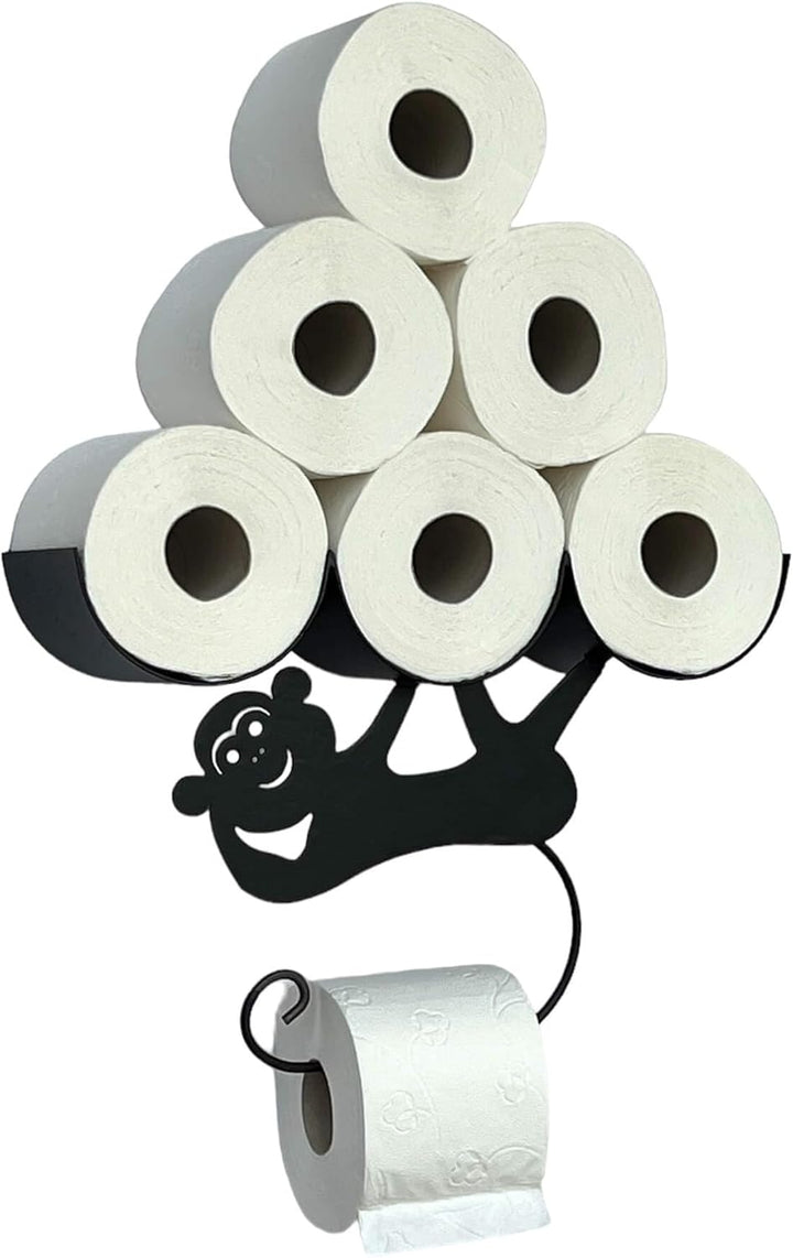 DanDiBo Toilettenpapierhalter Schwarz Matt Wand Metall AFFE Klopapierhalter Toilettenrollenhalter WC