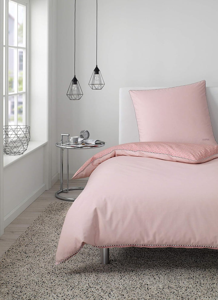 ESPRIT Bettwäsche 200x200 6teilig • Bettbezug rosa Scatter mit Kissenbezug 80x80 cm • 100% Baumwolle