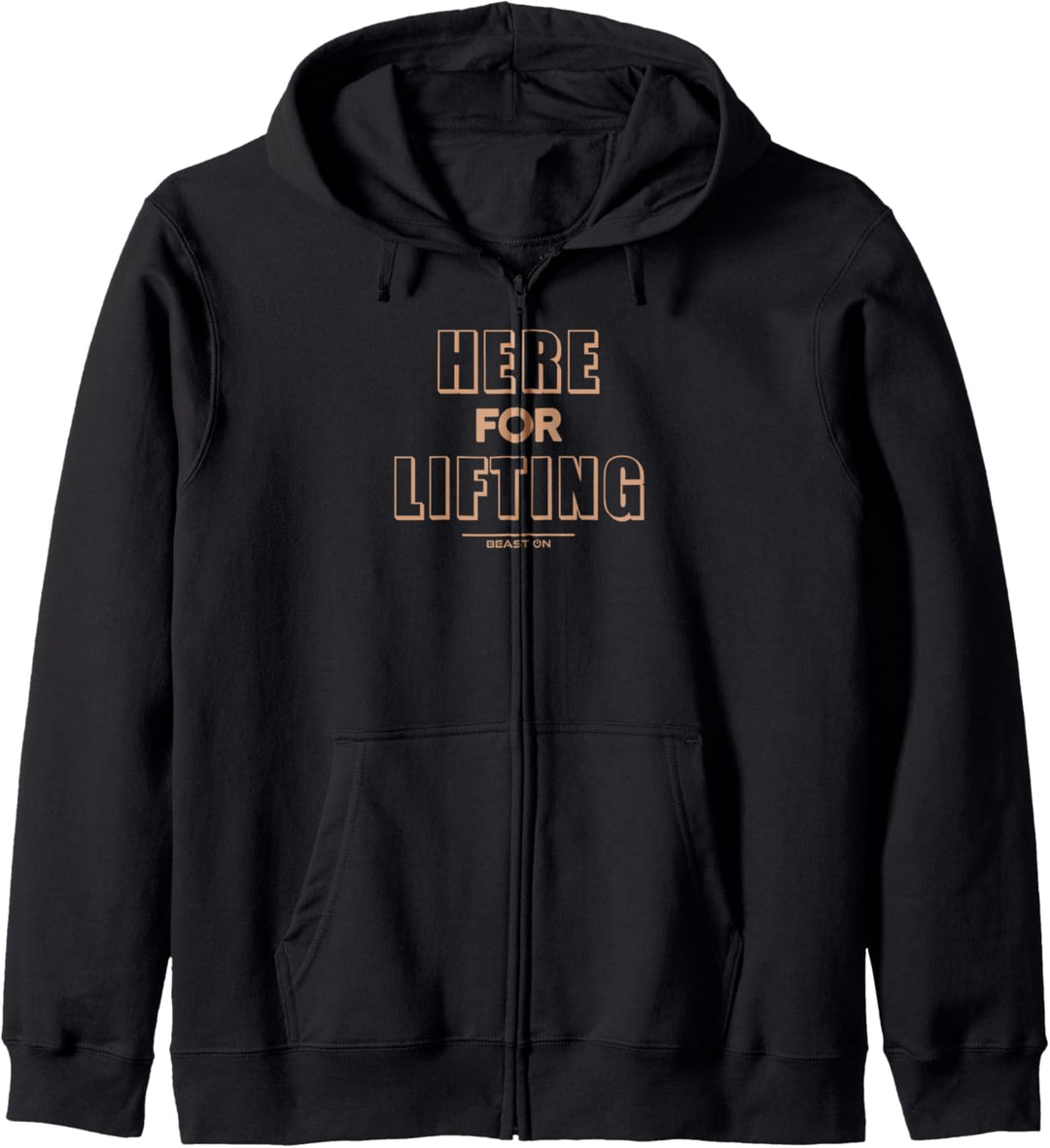Here for Lifting Beige Fitness Gym Motivation Sprüche Kapuzenjacke
