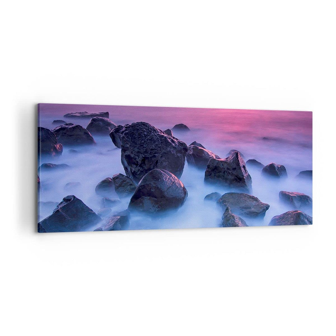 Wandbilder Dekoration Wohnzimmer Strand ufer wolken dämmerung Panorama Bilder auf Leinwand 120x50cm