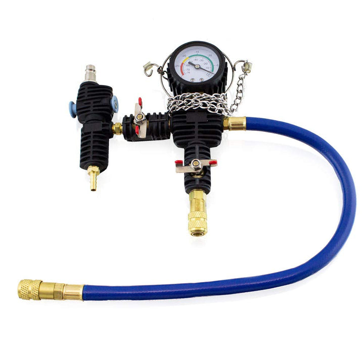 BITUXX KFZ Kühlsystem Abdrückgerät Druckprüfung Abdrücken Tester Kühler Werkzeug 28 teilig Messberei