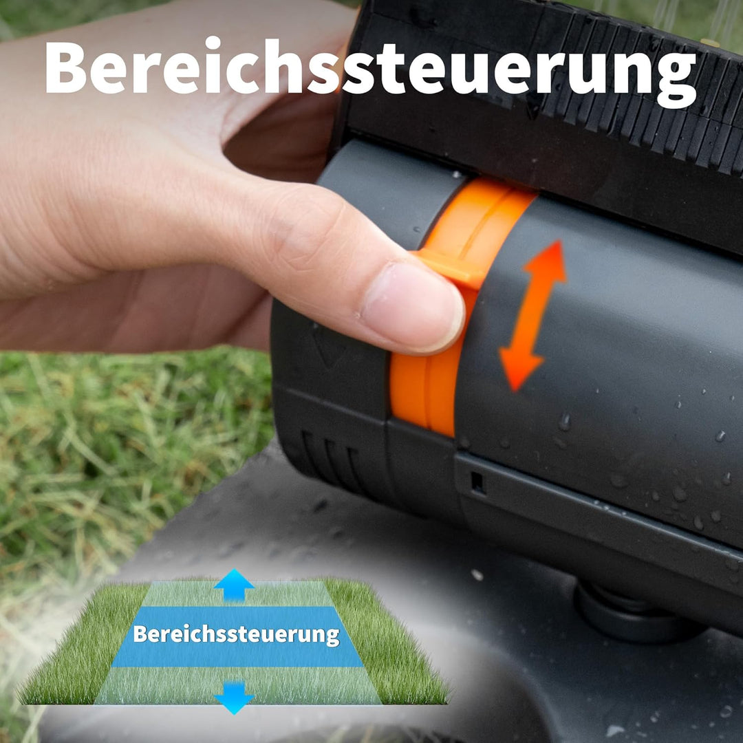 Diivoo Mini Turbo Oszillierender Rasensprenger 16 Düsen, Gartensprinkler mit Schnellanschluss und Gr