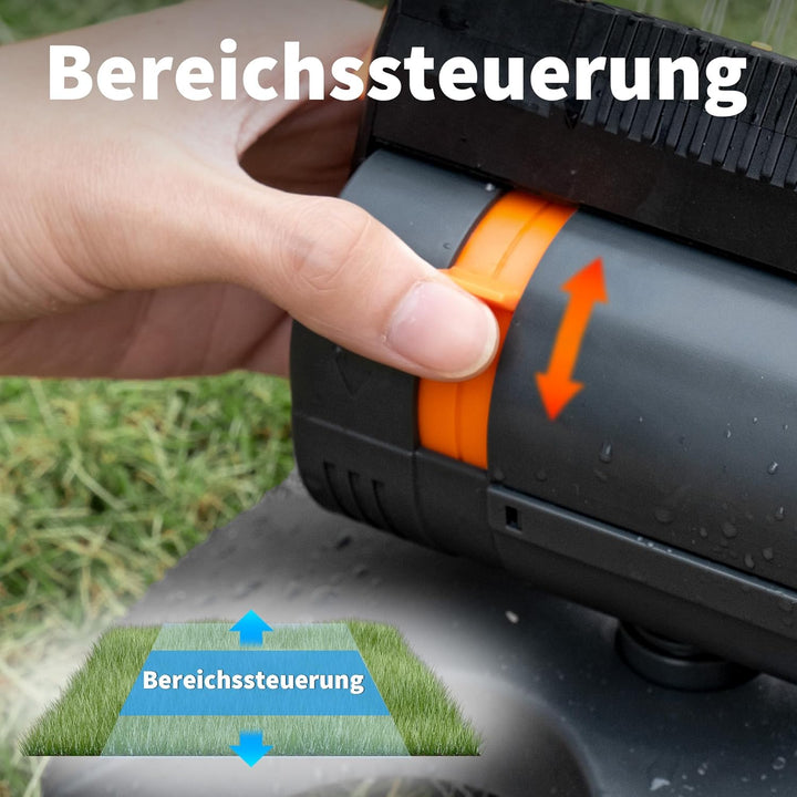 Diivoo Mini Turbo Oszillierender Rasensprenger 16 Düsen, Gartensprinkler mit Schnellanschluss und Gr