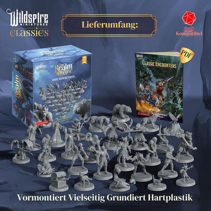 Horde Reinforcements Set - Monsters & Encounters for DND Miniatures Bulk Set 28mm Unpainted DND Mini