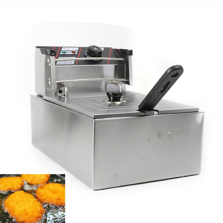 Levkitch Edelstahl Doppel Fritteuse 1 * 5.5L Tank Deep Fryer mit Kaltzonenfunktion und regelbarer He