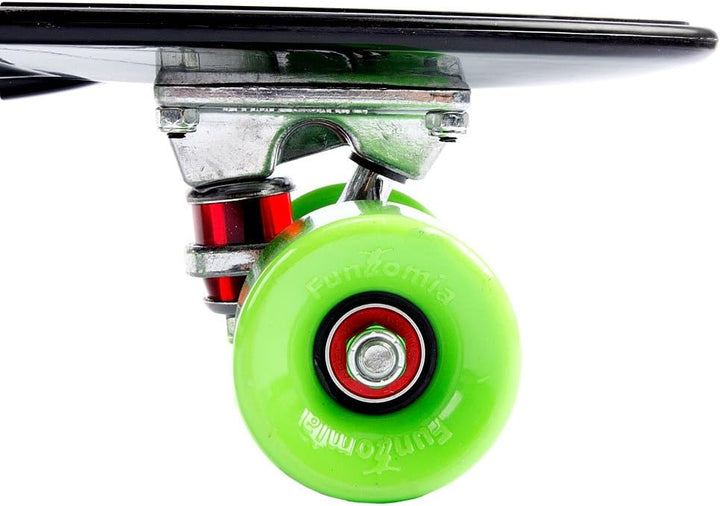 FunTomia Skateboard 57cm Mini-Cruiser Board mit T-Tool, ABEC-9 Kugellager, LED Rollen, Kinder Anfäng