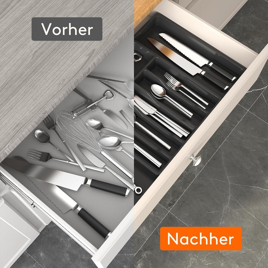 Lifewit Besteckhalter, erweiterbarer Utensilienhalter für Schublade, Verstellbarer Besteckkasten, ko