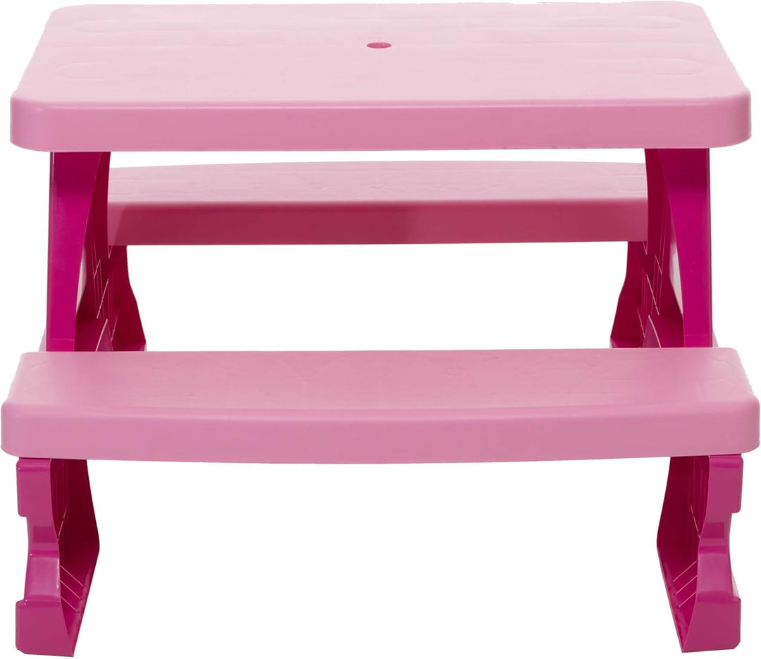 Kinder Sitzgruppe Picknick Sitzgarnitur Outdoor Bank Tisch Kombi pink Rosa, Rosa