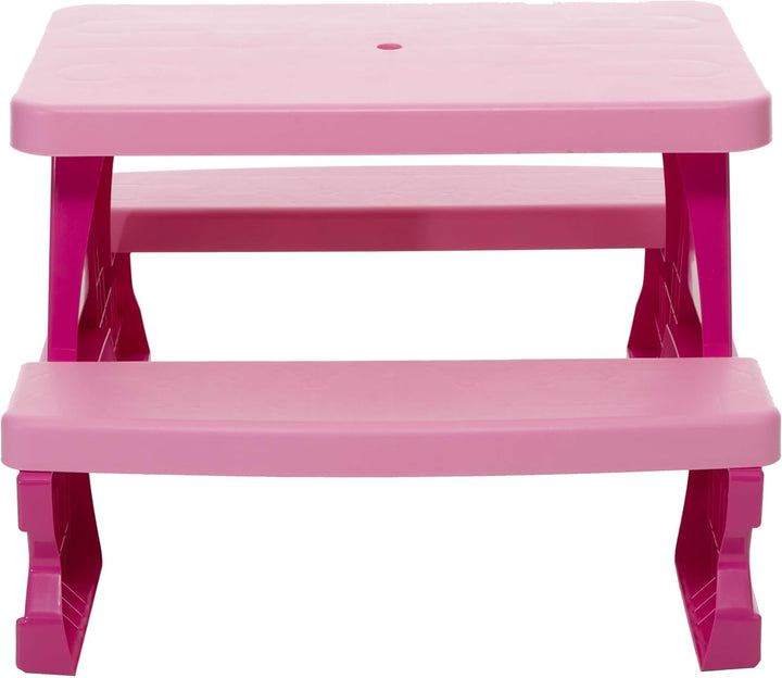 Kinder Sitzgruppe Picknick Sitzgarnitur Outdoor Bank Tisch Kombi pink Rosa, Rosa