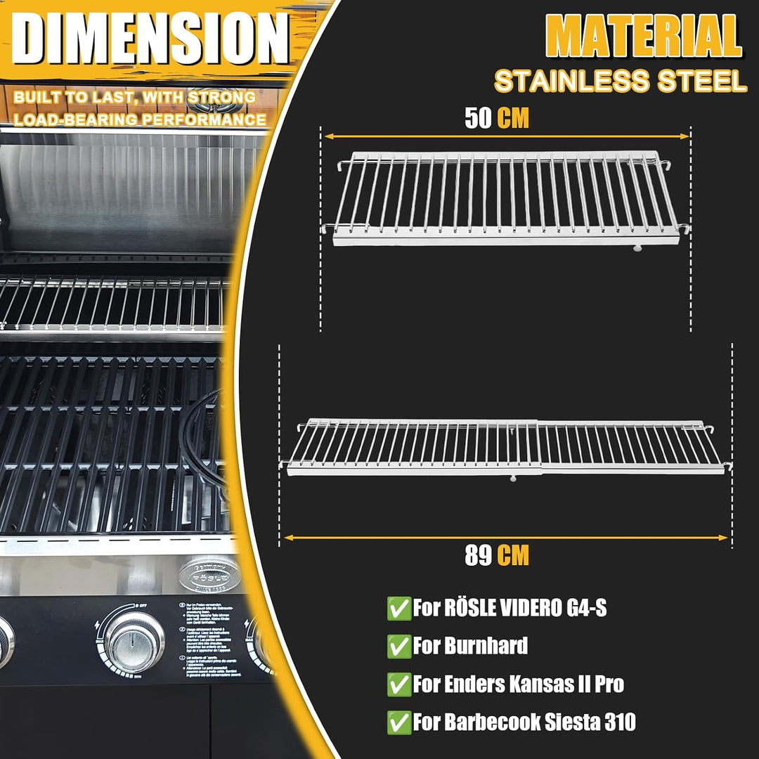 GFTIME 50-89cm Universal Warmhalterost Verstellbar für Enders Kansas II Pro, Burnhard, RÖSLE VIDERO,