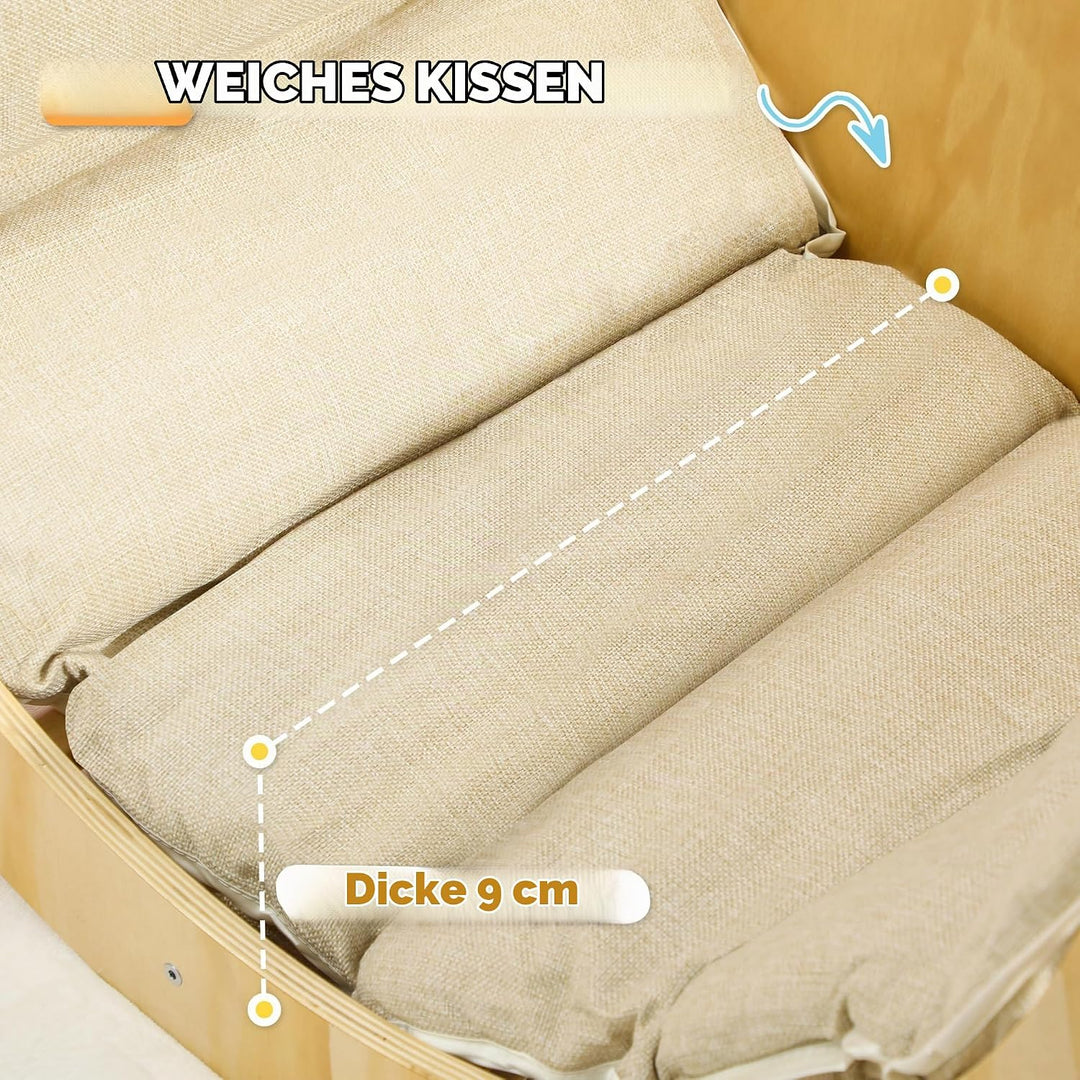 AIYAPLAY 3-in-1 Montessori Klettergerüst Indoor Holz Kletterbogen mit Tischplatte Matte Indoor Spiel