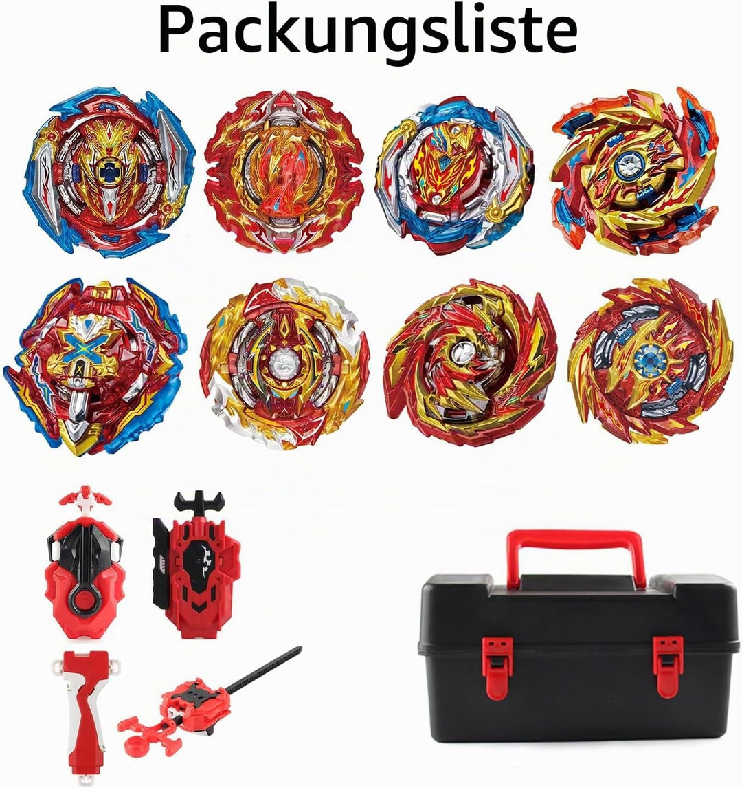 12Pcs Gyros Turbo Kreisel Set, Spielzeug Geschenk + Launcher Mit Box Set,Hong Rend-12, Rend-12