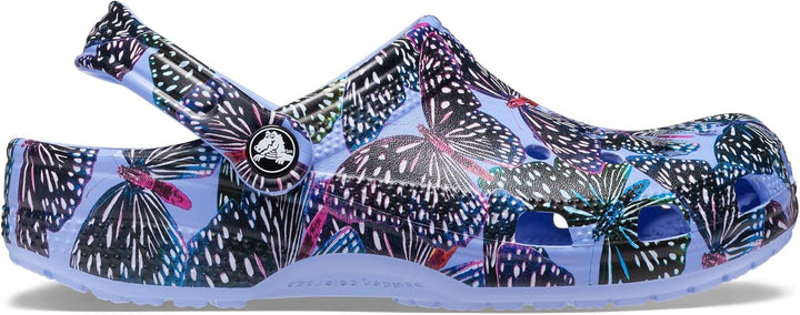 Crocs Unisex Classic Printed Floral ClogsHolzschuh 40/42 EU Moon Jelly Multi Butterfly, 40/42 EU Moo