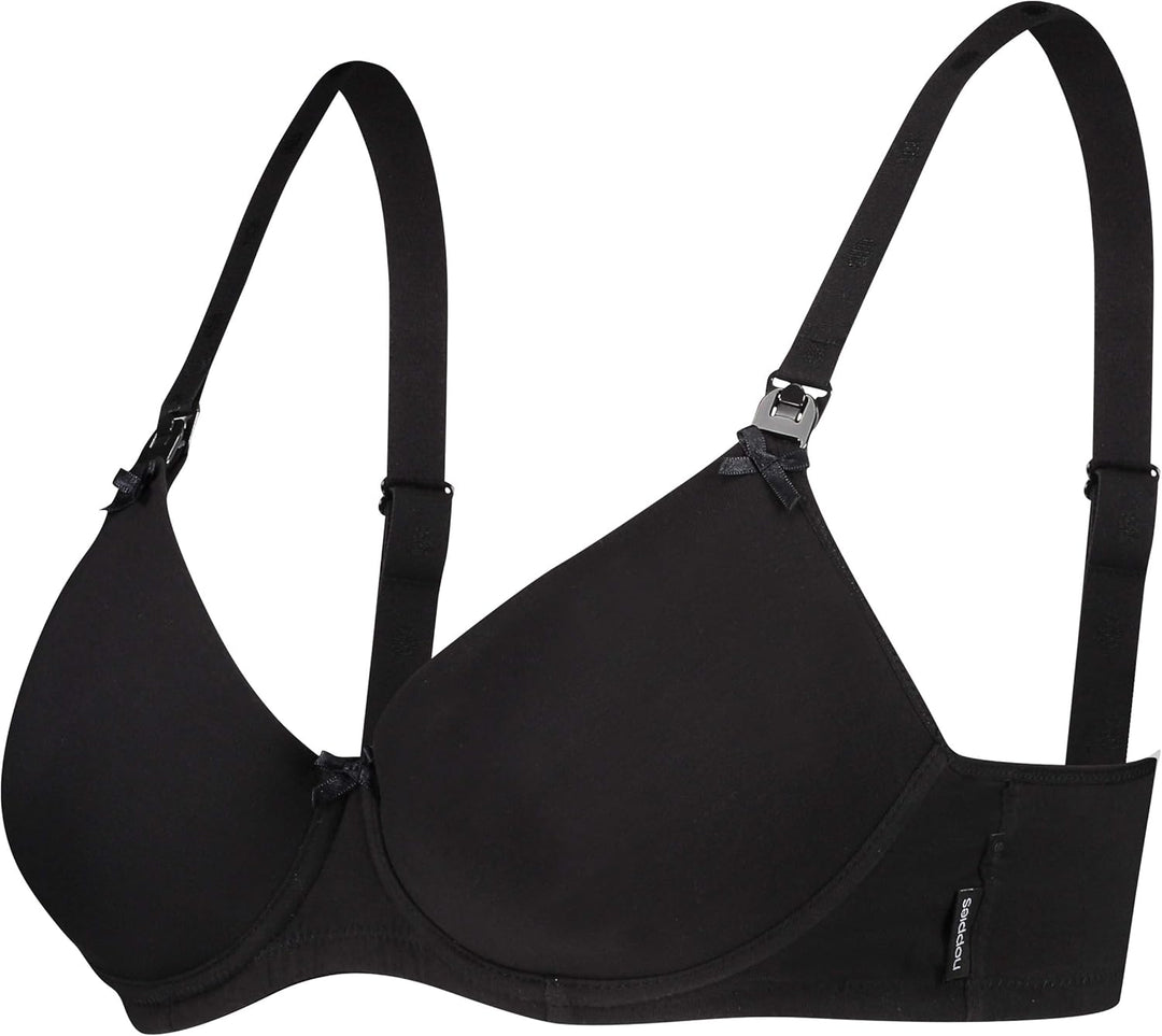 Noppies Damen Cotton Comfort Nursing Bra Gepolsterter BH, Undurchsichtige, Schwarz (Black C270)