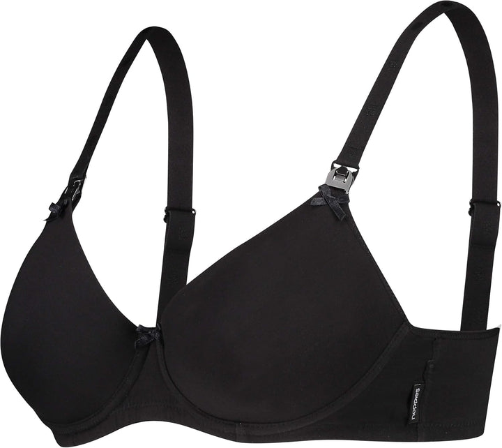 Noppies Damen Cotton Comfort Nursing Bra Gepolsterter BH, Undurchsichtige, Schwarz (Black C270)