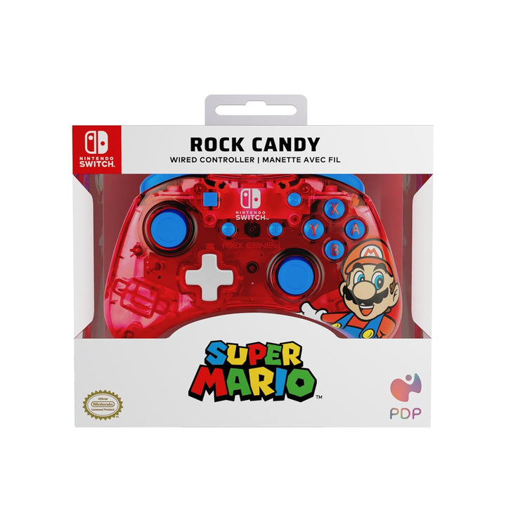 PDP Rock Candy verkabelt Gaming Switch Pro Controller - Mario - Rot - Official License Nintendo - OL
