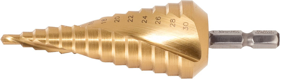 KS Tools 330.2352 HSS-TiN Stufenbohrer,Ø 4-22mm, 10 Stufen ø 4-22 mm, ø 4-22 mm