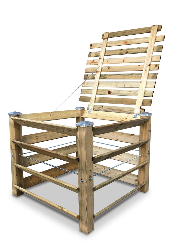 ECO Komposter Brettkomposter aus Holz mit Deckel und Kappen 100x100x80 cm - ca. 650 L