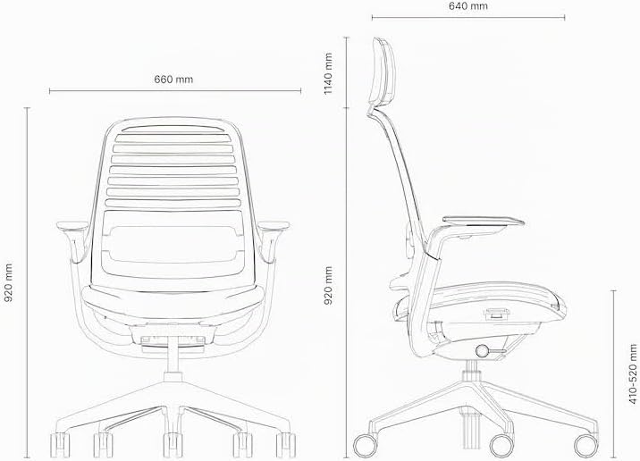 Steelcase Series 1 Ergonomischer Bürostuhl mit LiveBack Lumbalstütze und 4D-Armlehnen Sturmhorizont
