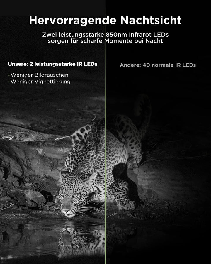 CEYOMUR Solar WLAN Bluetooth Wildkamera Handyübertragung, 4K 30fps 46MP Jagdkamera, mit Bewegungsmel