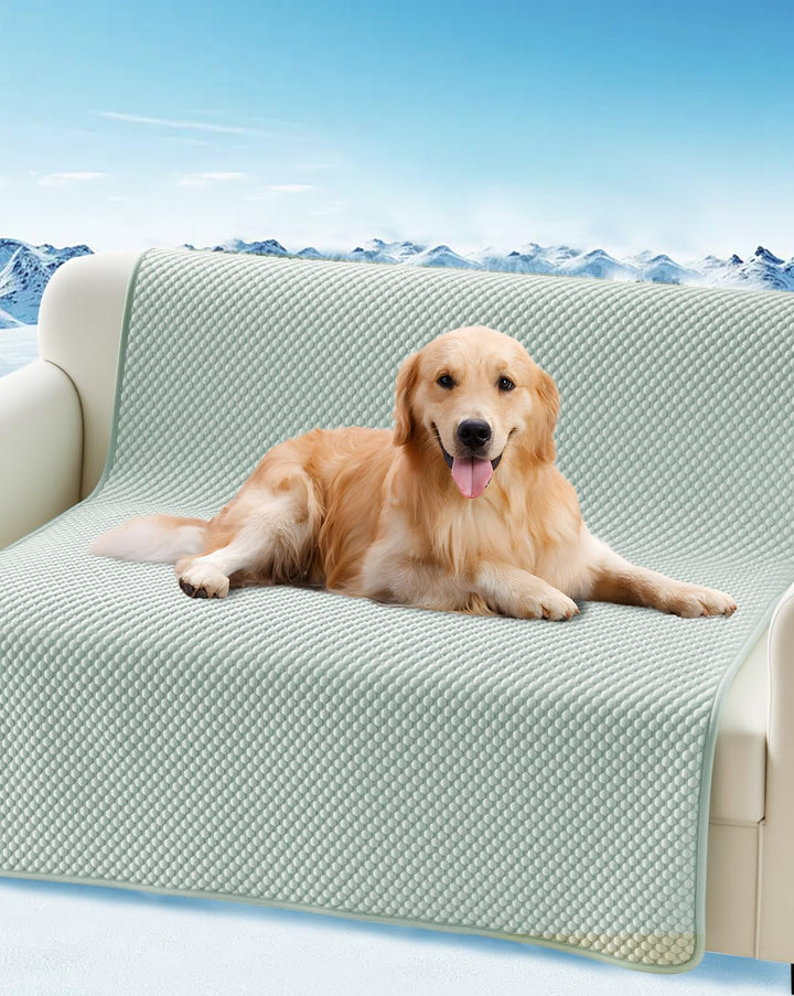 Lekesky kühlmatte Hund Waschbares Hundematte Bett Sommer Haustier Kühlmatte (Hellgrün 137x206CM) L 2