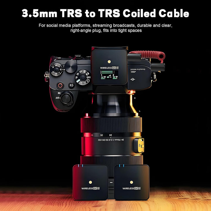 3,5 mm TRS auf TRS Patchkabel, Mikrofon, Spiralkabel, kompatibel mit Rode SC2, Wireless GO III/ GO I