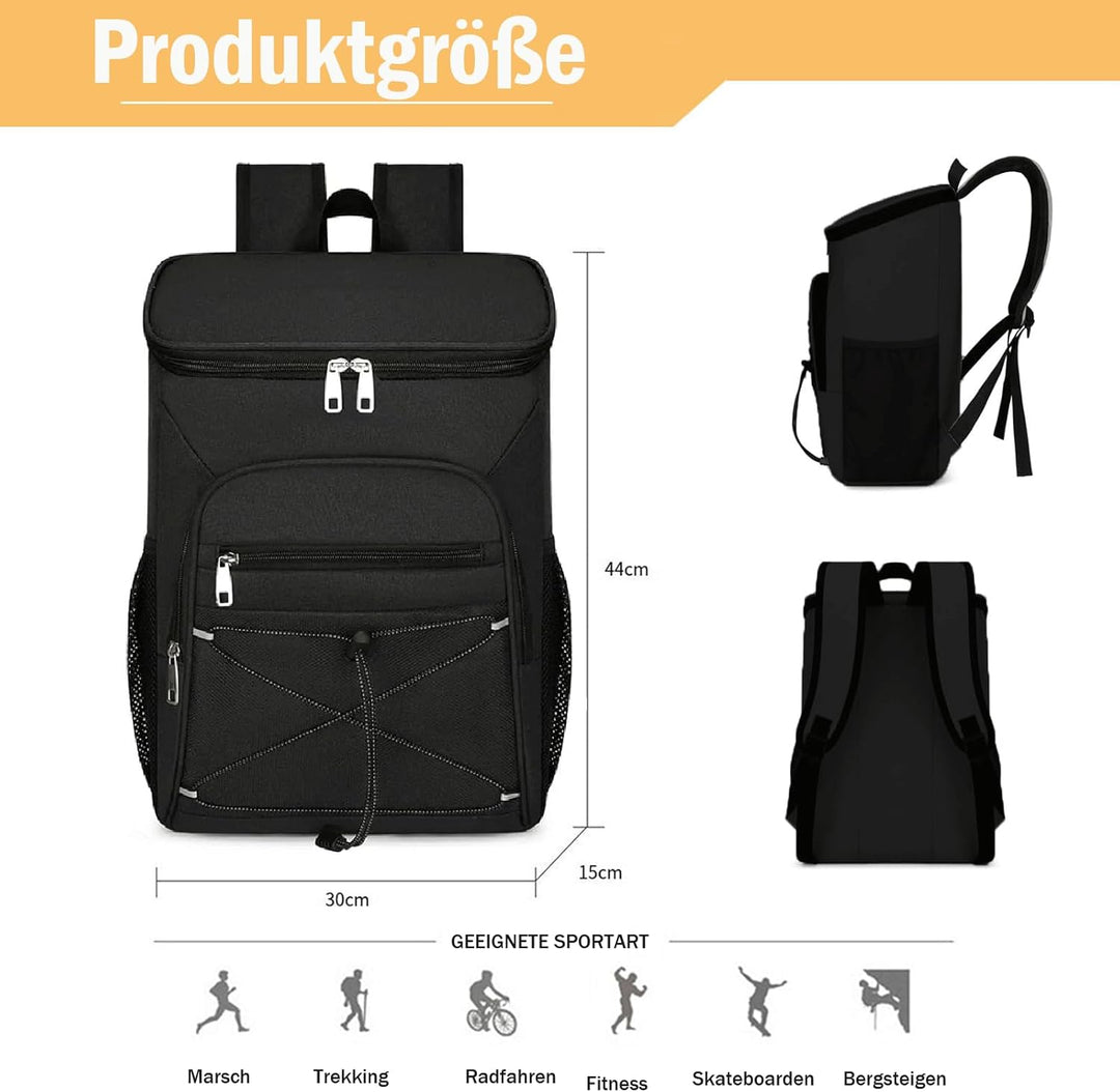 Kühlrucksack, Gross Isolierte Kühltasche, 30L Wasserdichten Kühltasche Rucksack, Ultraleicht Rucksäc