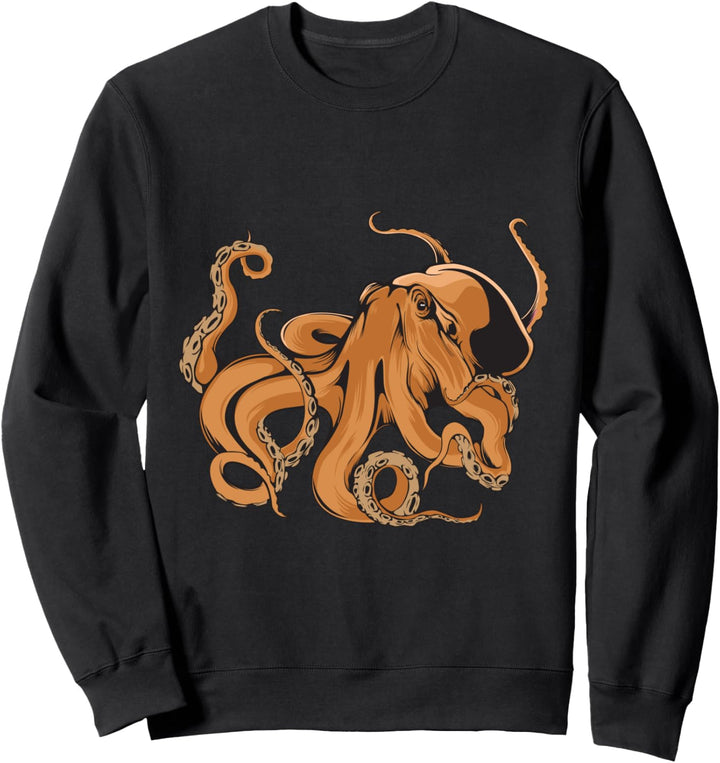 Kraken Bild Zeichnung Design Tintenfisch Oktopus Kraken Sweatshirt