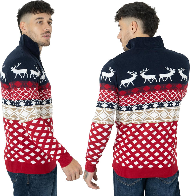 NOROZE Herren Unisex Retro Hässlich Frech Gestrickt Weihnachten Strickpullover Pullover Top XXL Mari