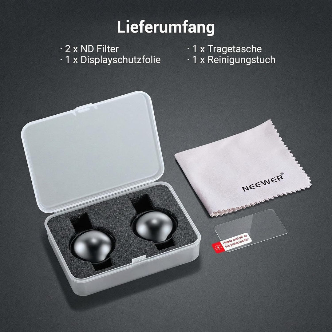 NEEWER ND Filter Set kompatibel mit DJI Osmo 360 nur, ND16 (4 Stop), Snap On, mehrfachvergüteter opt