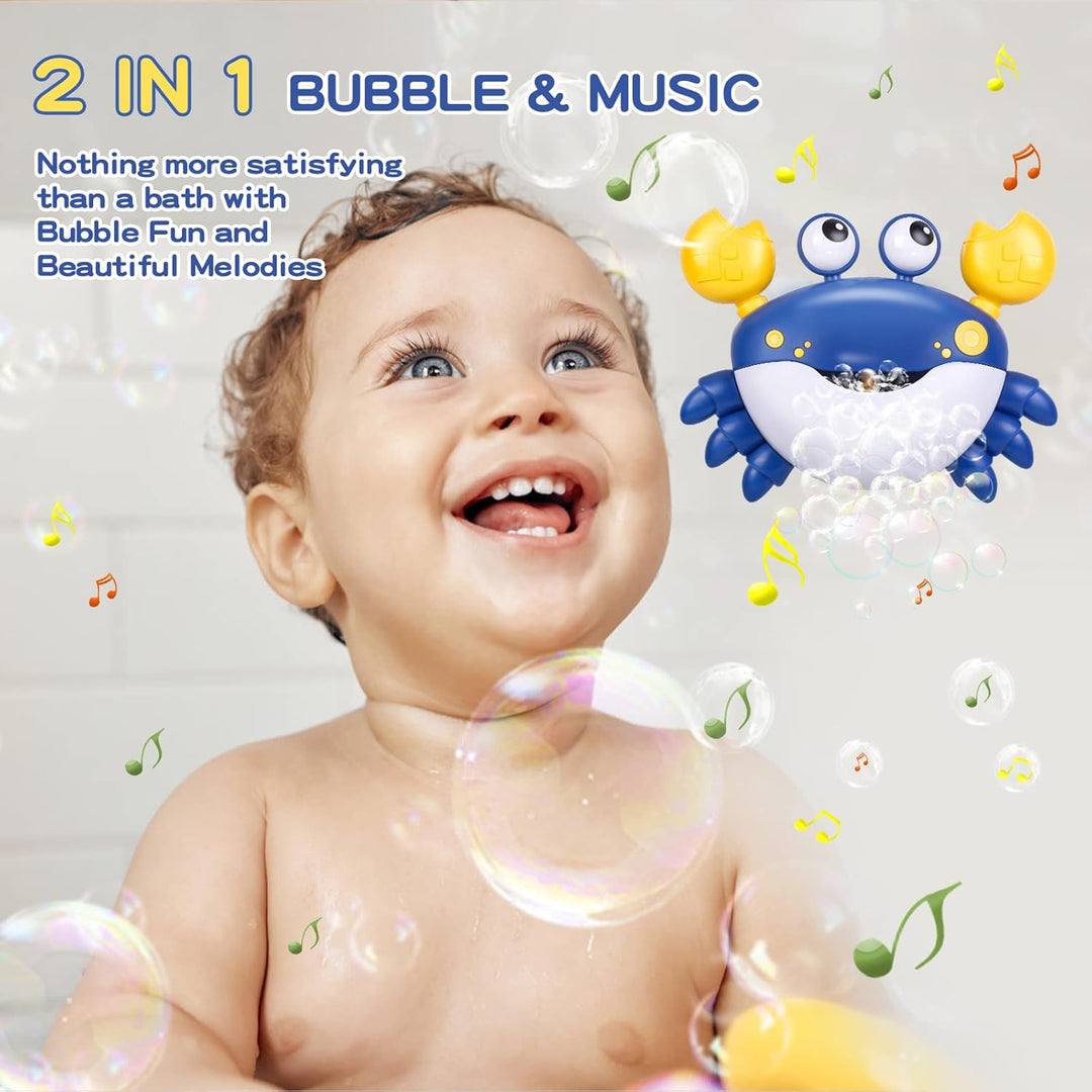 Jiosdo Baby Badewannenspielzeug, Krabbe Badespielzeug Bubble Mit Musik, Baby Wasserspielzeug Badewan