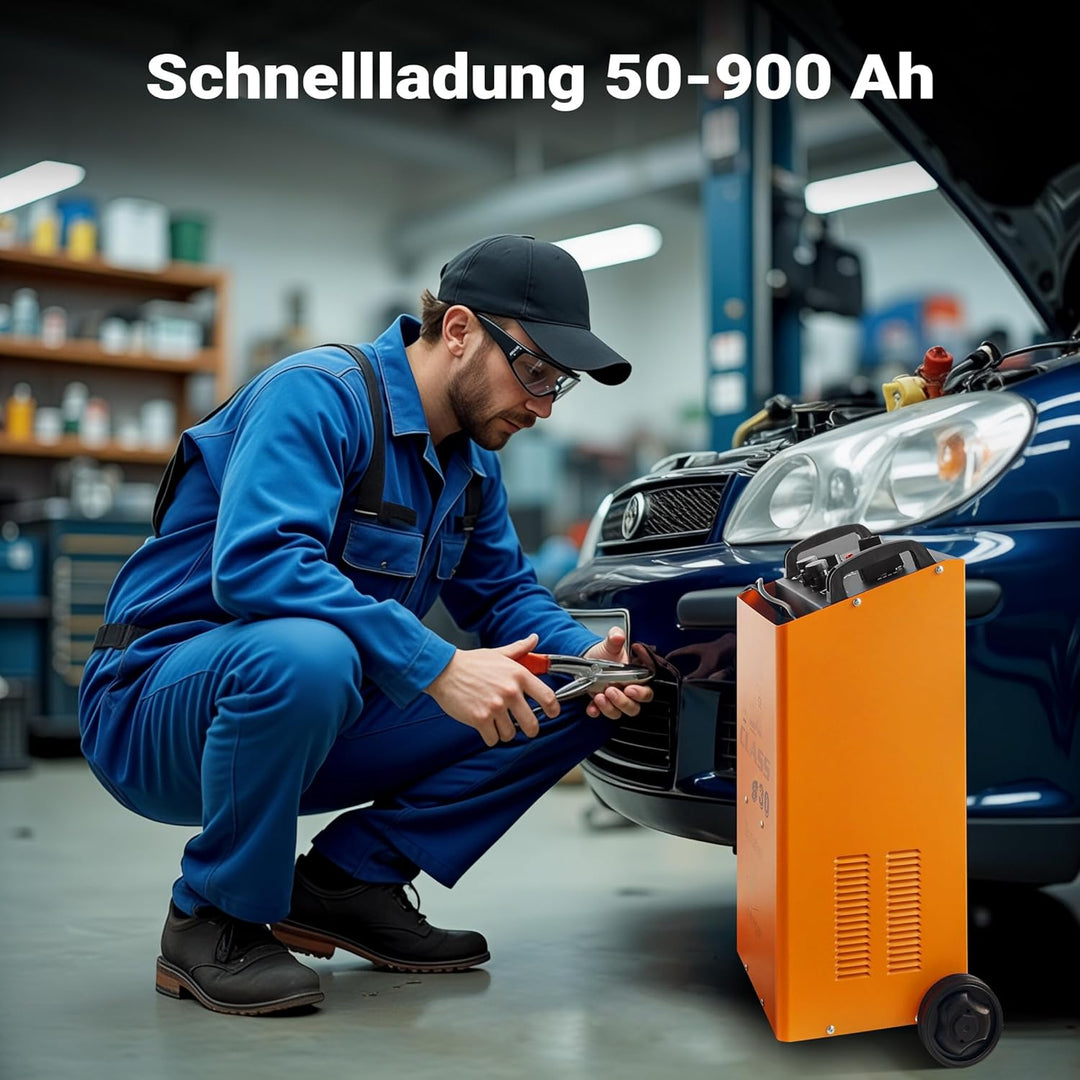 Wiltec Batterieladegerät Booster Class CD 830 12-24 V, mobiles Ladegerät mit Starthilfe für Auto, Mo