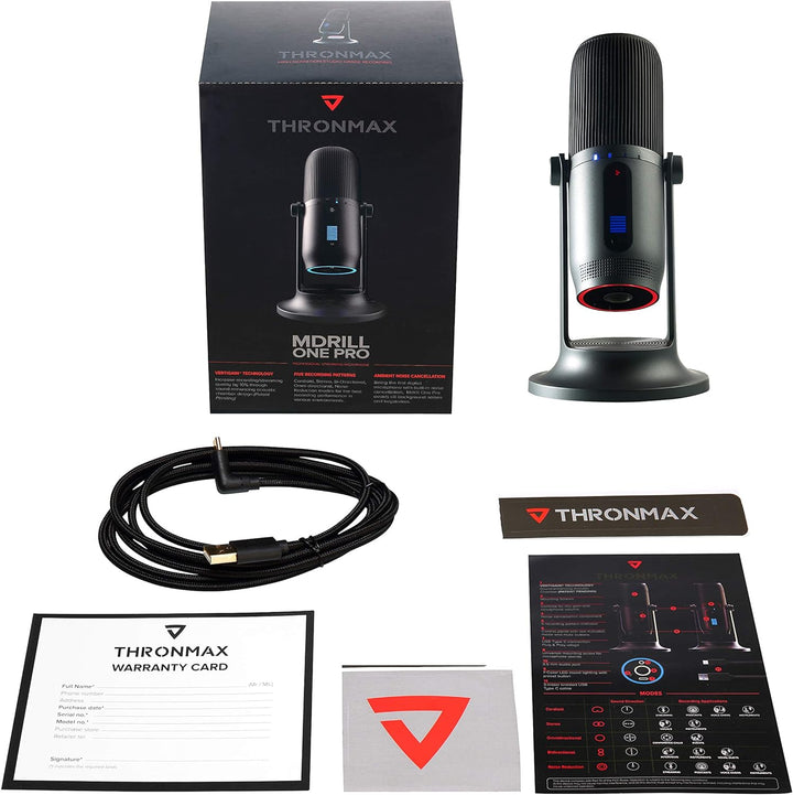 Thronmax Mdrill One (M2G) Kondensator Mikrofon (Grau) für professionelle HD Aufnahmen (48kHz) in Stu