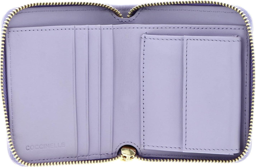 Coccinelle Metallic Goodie Wallet Smooth Calf Leather Soft Lavender
