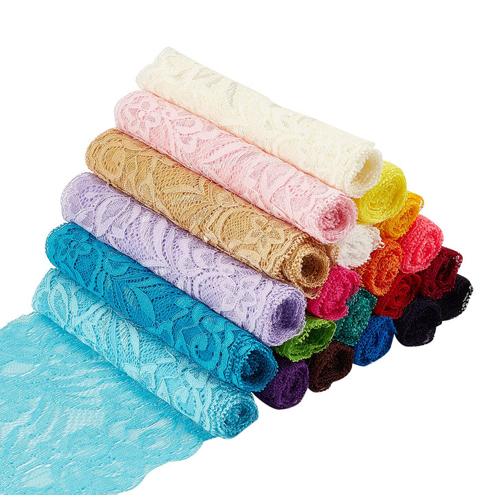BENECREAT 22 Yards/20m 150mm Breites Stoff Spitzenband Elastische Spitzenbesatz Für Stirnbänder Stru