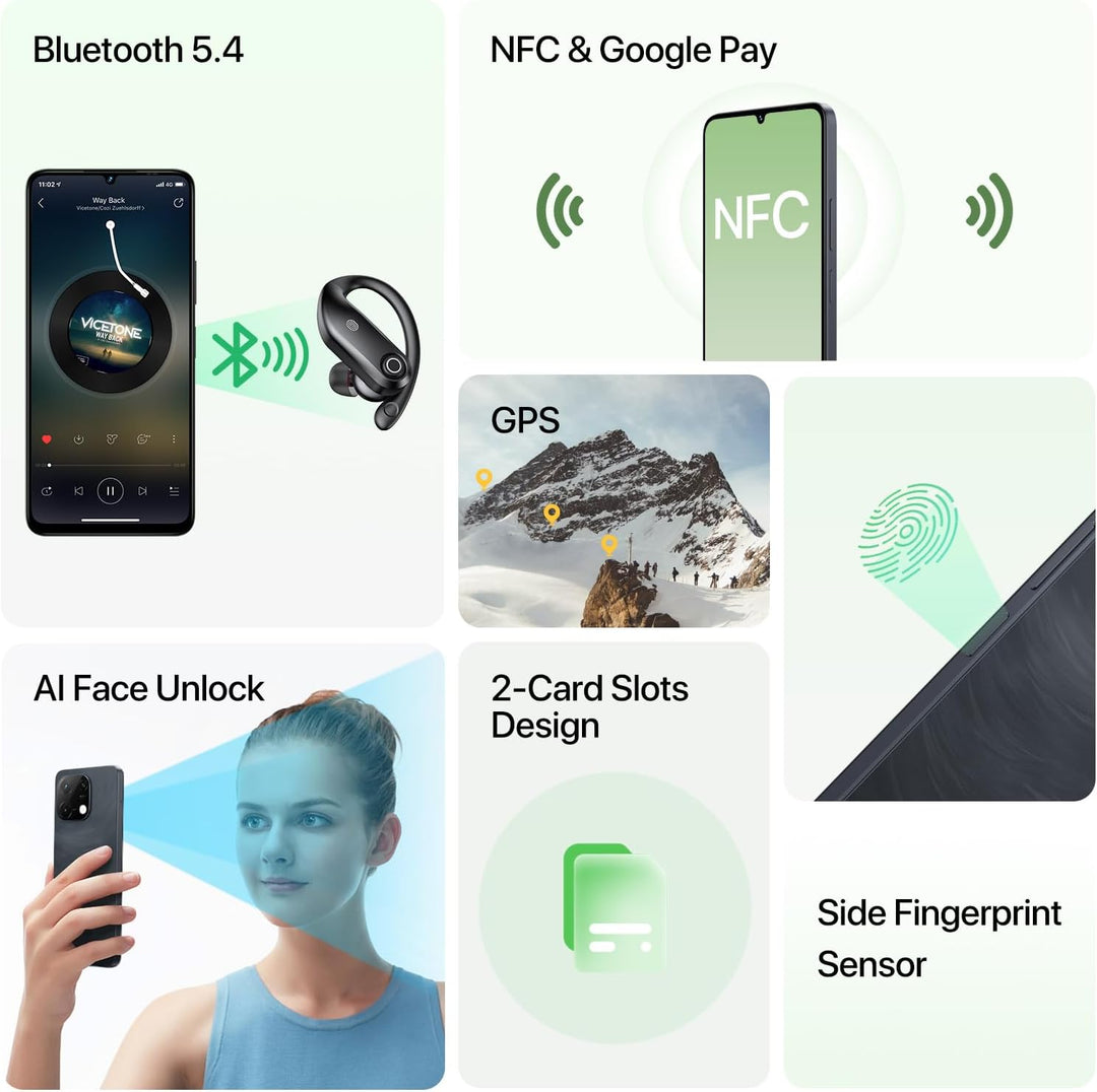 UMIDIGI G9C Android 14 NFC Smartphone(2024),12(6+6)+128GB,90Hz,50MP+8MP Kamera,Bluetooth 5.4,Simlock