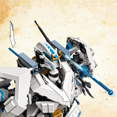 LEGO 71738 NINJAGO Legacy Zanes Titan-Mech Ninja Bauset mit Jay als goldene Figur und 2 Geisterkämpf