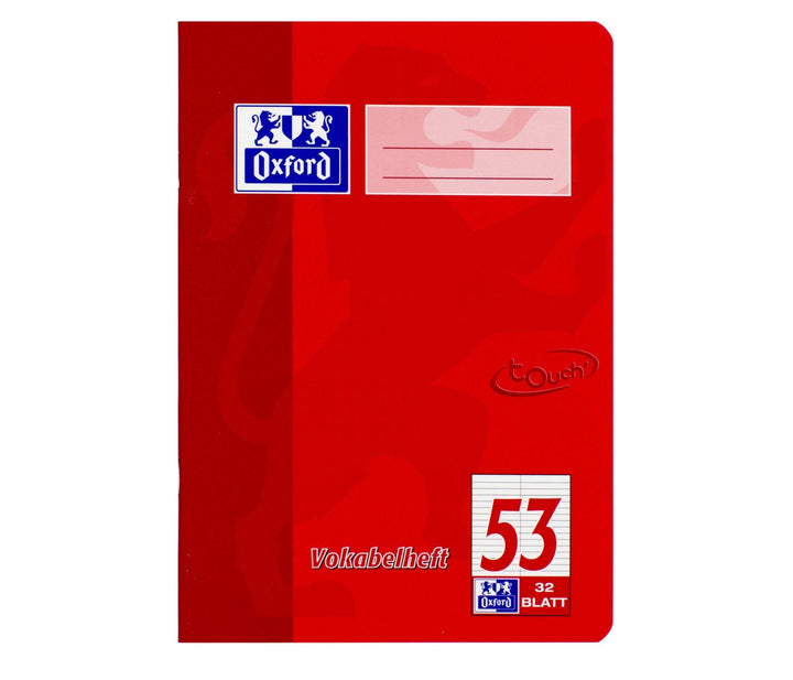 Oxford Vokabelheft, A5, Lineatur 53 (2 Spalten), 32 Blatt, rot, 10 Stück, rot