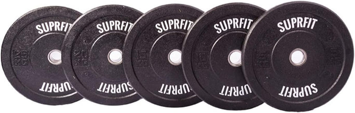 SUPRFIT Hi-Temp Hantelscheiben Bumper Plates 50mm aus recyclten Vollgummigranulat, Gewicht: 5-25kg,