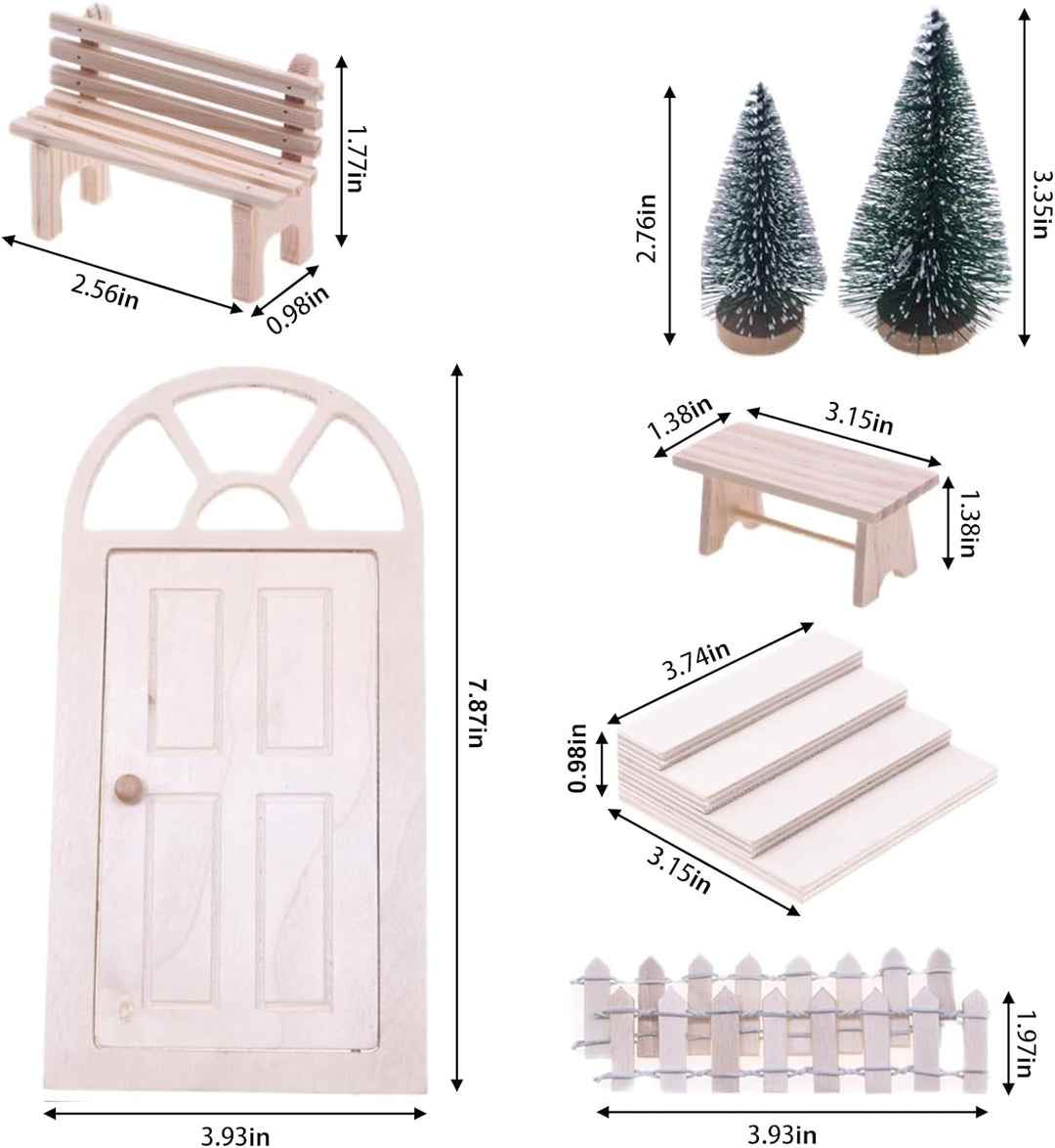 Wichteltür Zubehör Weihnachten Set, Wichteltür Zubehör Set Weihnachten, Weihnachtswichtel Tür Set, H