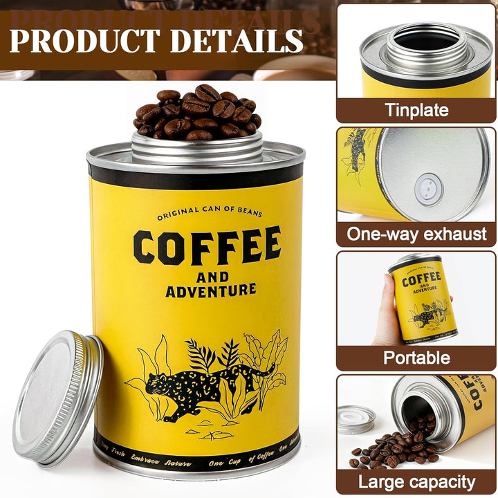 Kaffeedose Luftdicht 620 ml Aufbewahrung-Metalldose Vorratsbehälter für Lebensmittel, Runde Kaffeepa