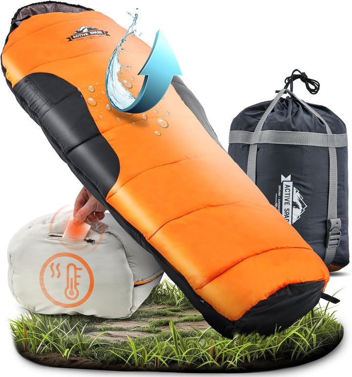 Schlafsack Winter - 3 Jahreszeiten & Sommer, Wasserabweisend & Atmungsaktiv, Nie mehr kalte Füsse Da