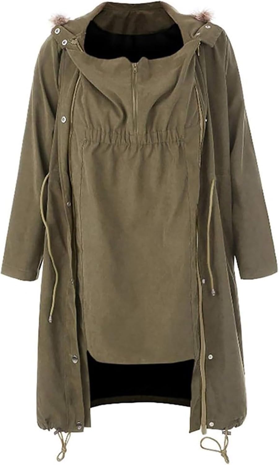 Umstandsjacke Damen Winter Funktionsparka Warm 3 In 1 Tragejacke Mit Babyeinsatz Baumwolljacke Pelzk